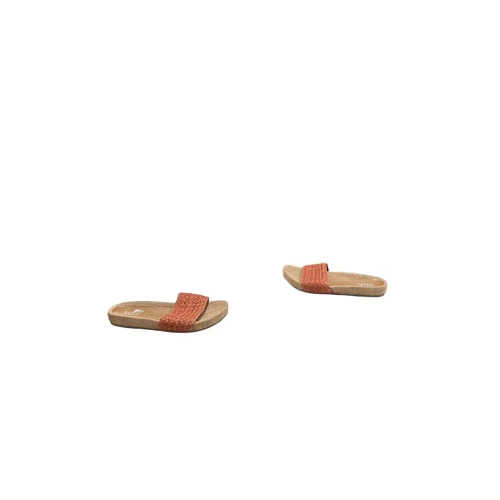 MIA Women’s Coral Slide Sandals Size 8 | Raffia Jute Beach Summer Slip-On Flats
